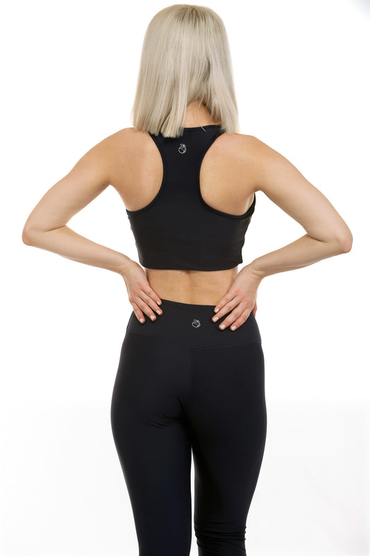 Dynamic Ruched Sports Bra - Midnight Black