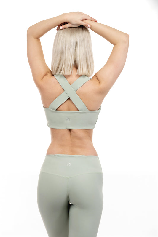 Balance Crossback Sports Bra - Sage Green