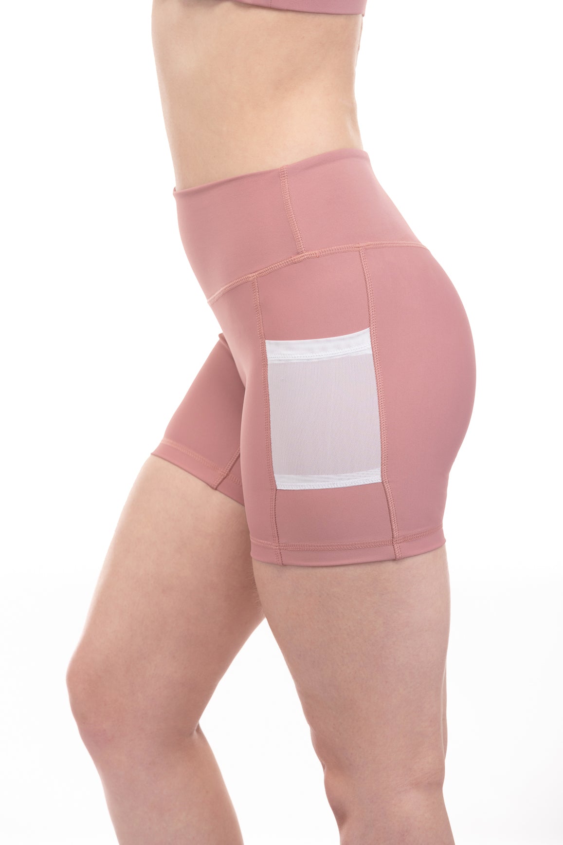 Energy High-Rise Short with Pockets - Dusty Rose