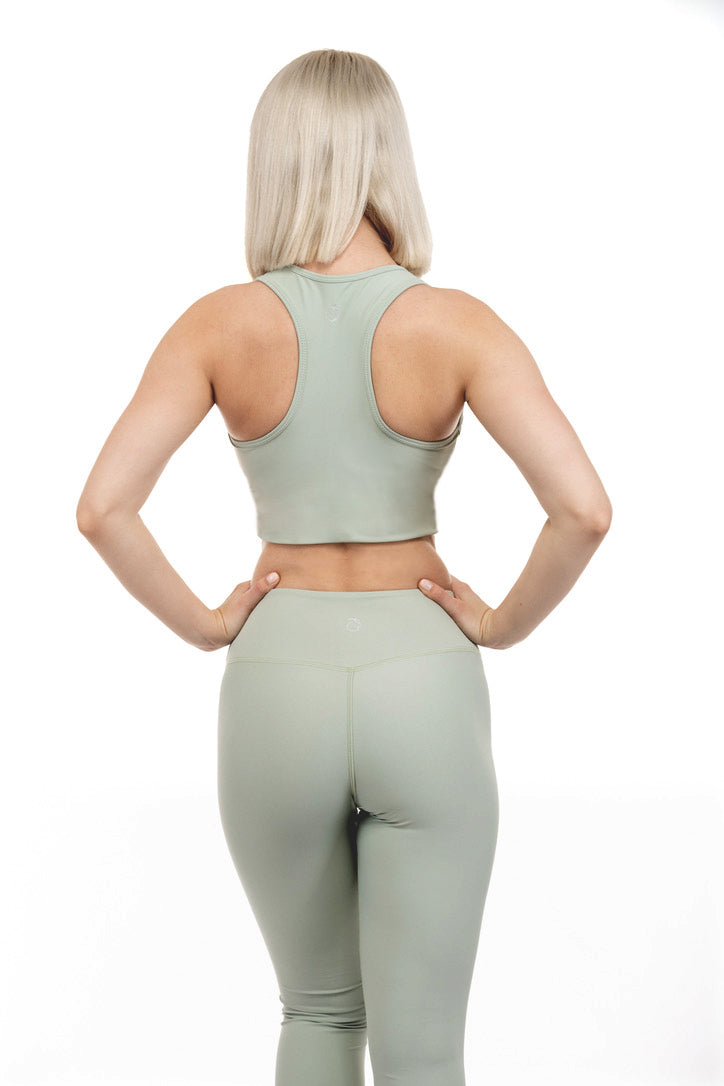 Dynamic Ruched Sports Bra - Sage Green