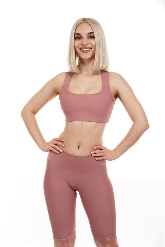 Balance Crossback Sports Bra - Dusty Rose