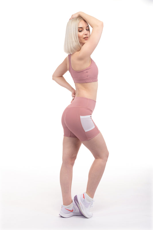 Energy High-Rise Short with Pockets - Dusty Rose