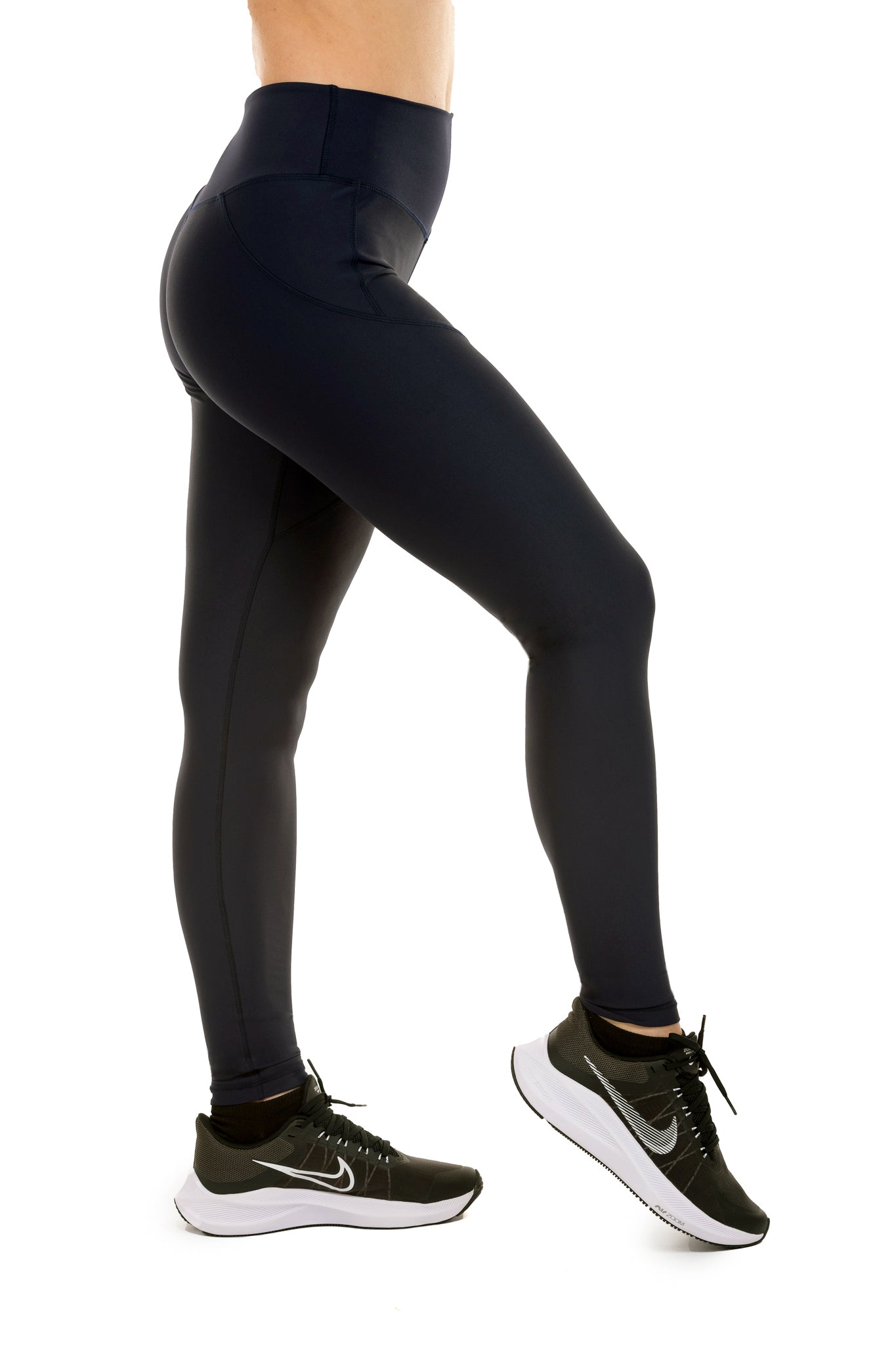 Endurance Full Length High-Rise Panel Legging - Midnight Black