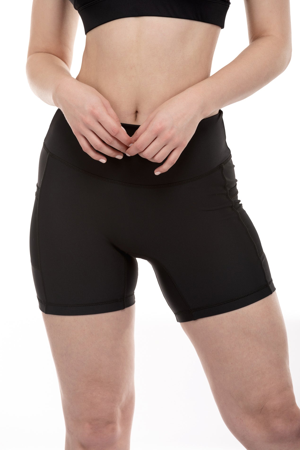 Energy High-Rise Short with Pockets - Midnight Black