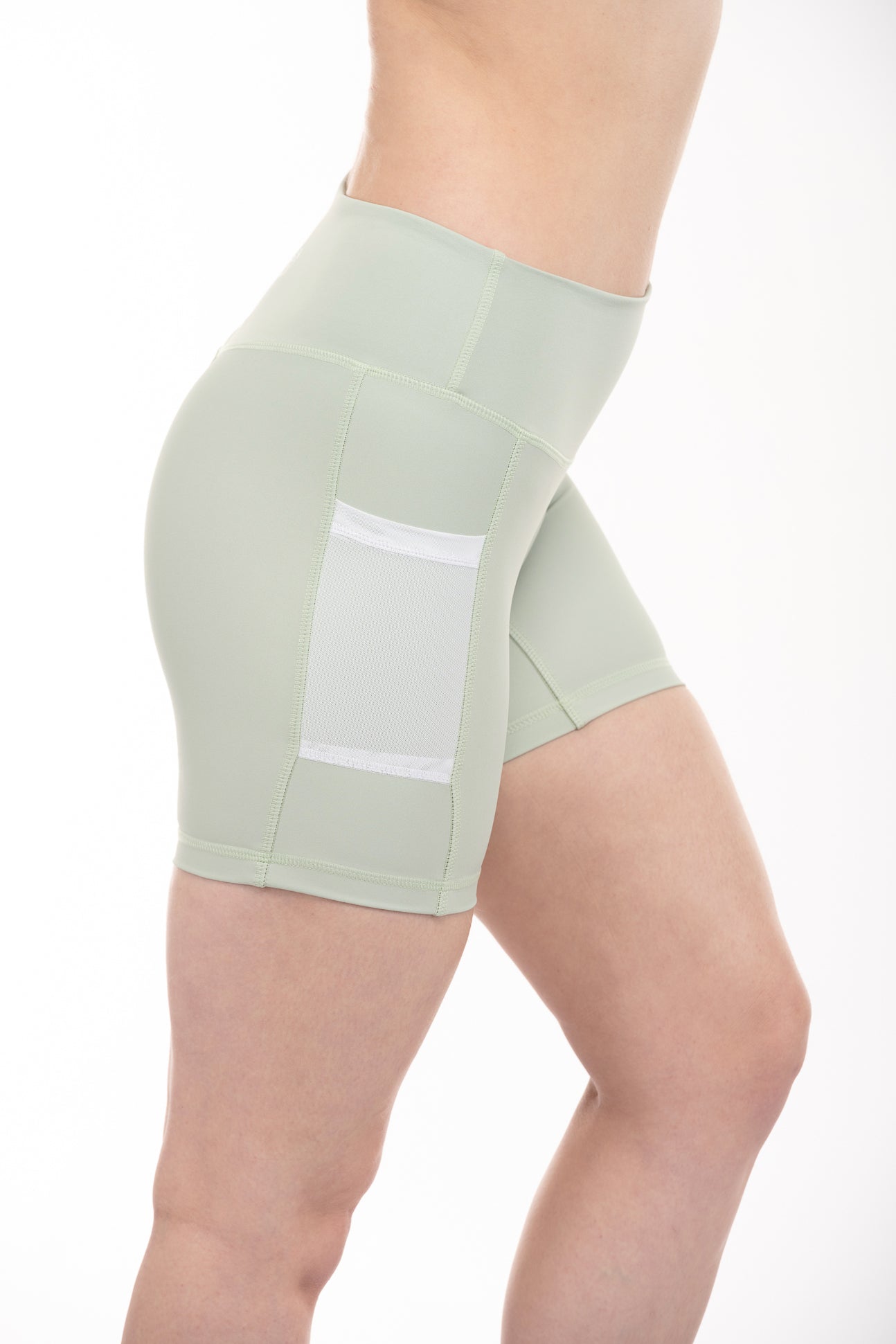 Energy High-Rise Short with Pockets - Sage Green