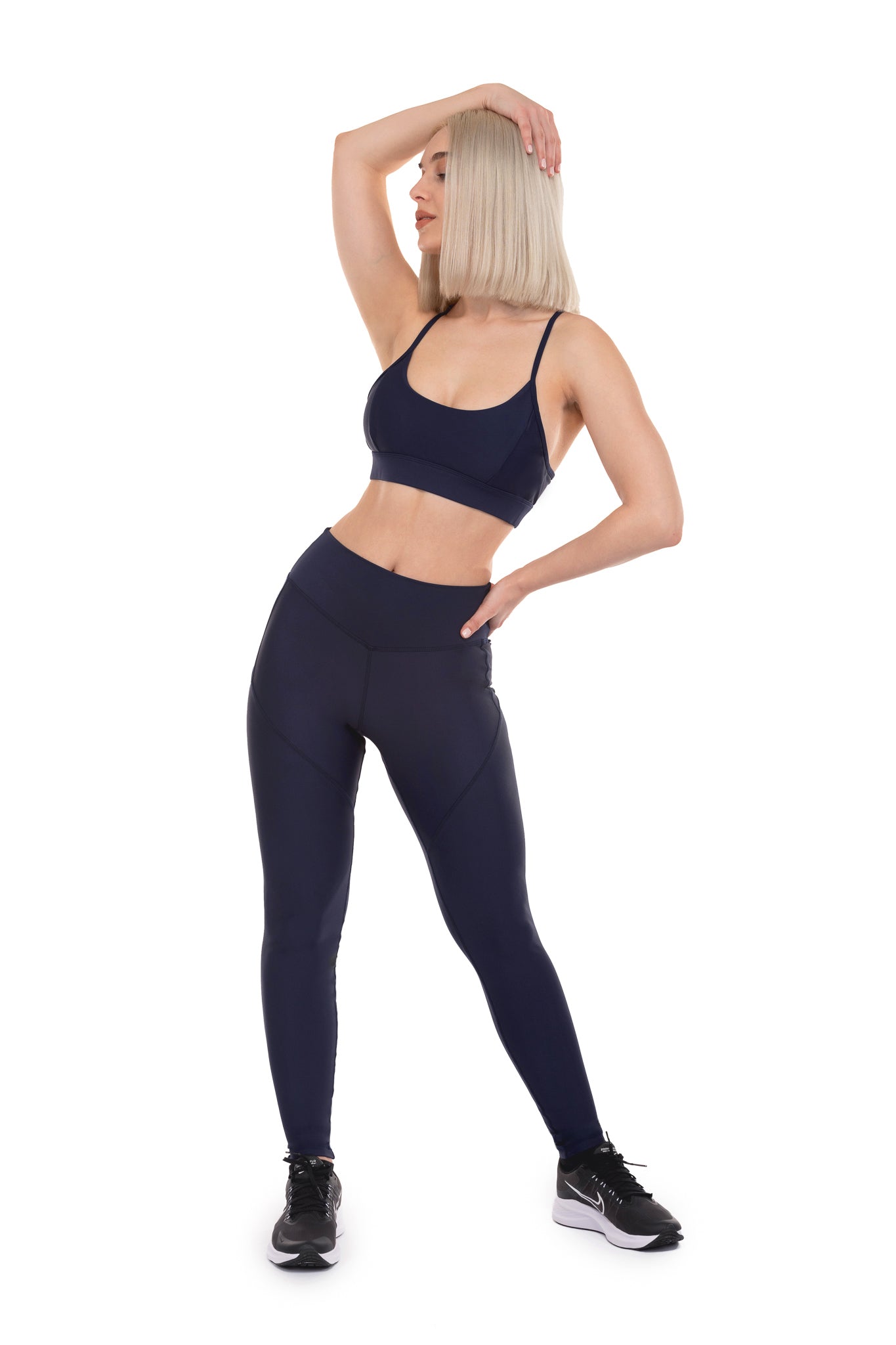 Endurance Full Length High-Rise Panel Legging - True Navy